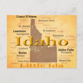Aged Idaho State Pride Map Silhouette Briefkaart (Voorkant)