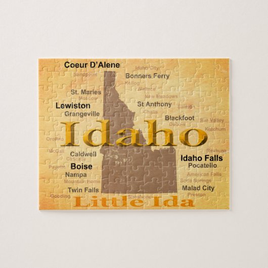 Aged Idaho State Pride Map Silhouette Legpuzzel (Horizontaal)