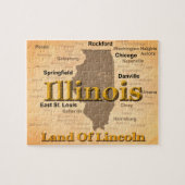 Aged Illinois State Pride Map Silhouette Legpuzzel (Horizontaal)