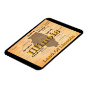 Aged Illinois State Pride Map Silhouette Magneet (Linkerzijde)