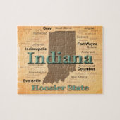 Aged Indiana State Pride Map Silhouette Legpuzzel (Horizontaal)