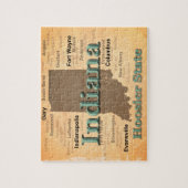 Aged Indiana State Pride Map Silhouette Legpuzzel (Verticaal)