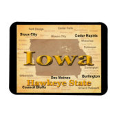 Aged Iowa State Pride Map Silhouette Magneet (Horizontaal)