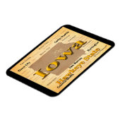 Aged Iowa State Pride Map Silhouette Magneet (Linkerzijde)