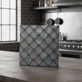 Aged Iron Plate and Rivets #21 ID1227 Tegeltje