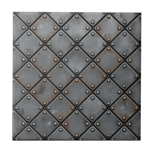 Aged Iron Plate and Rivets #21 ID1227 Tegeltje (Voorkant)