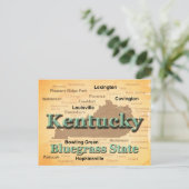 Aged Kentucky State Pride Map Silhouette Briefkaart (Staand voorkant)