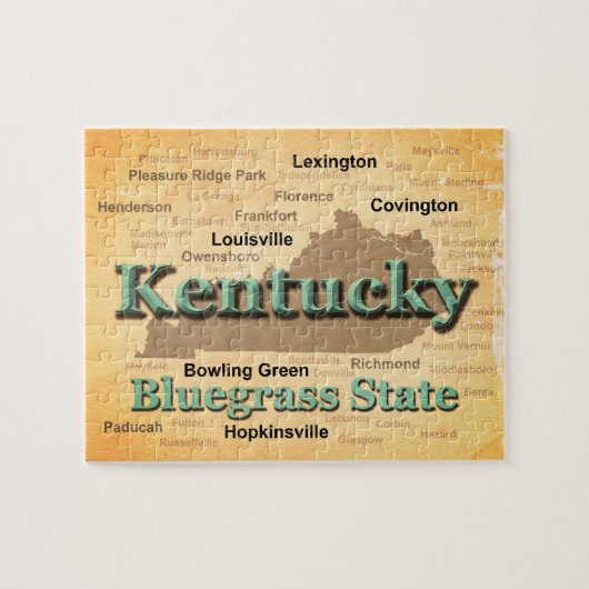 Aged Kentucky State Pride Map Silhouette Legpuzzel (Horizontaal)