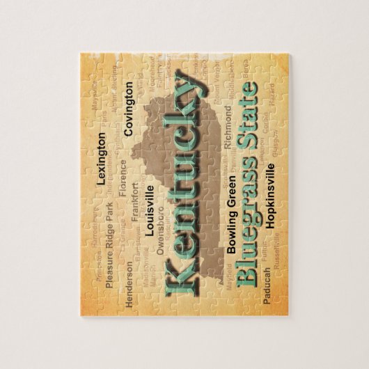 Aged Kentucky State Pride Map Silhouette Legpuzzel (Verticaal)