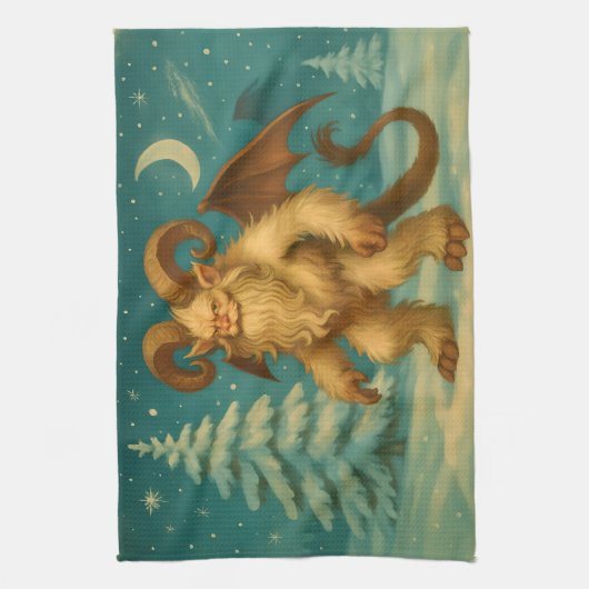 Aged Krampus Theedoek (Verticaal)