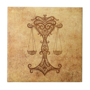 Aged Libra Zodiac Tegeltje