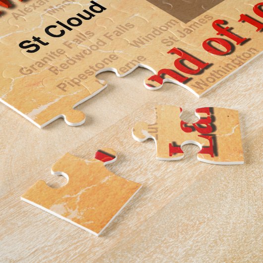 Aged Minnesota State Pride Map Legpuzzel (Zijkant)