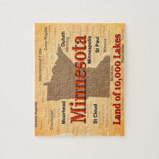 Aged Minnesota State Pride Map Legpuzzel (Verticaal)