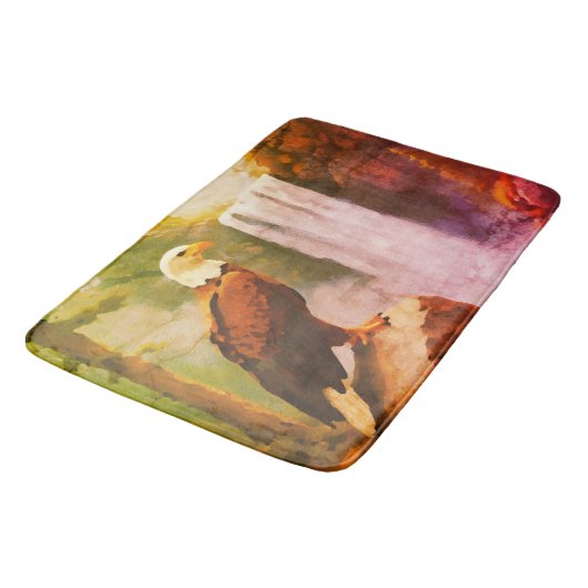 Aged oil pastel of Bald Eagle Badmat (Gekanteld)