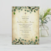 Aged Parchment and Eucalyptus Orthodox Baptism    Kaart (Staand voorkant)