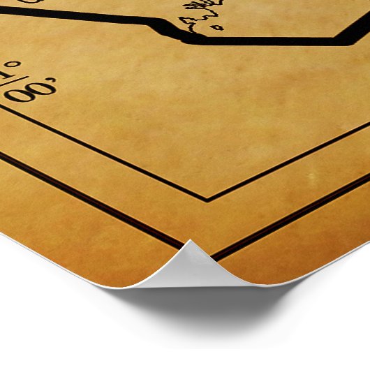 AGED PARCHMENT CONNECTICUT MAP POSTER (Hoek)