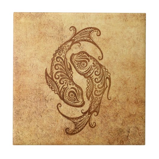 -Aged Pisces Zodiac Tegeltje (Voorkant)