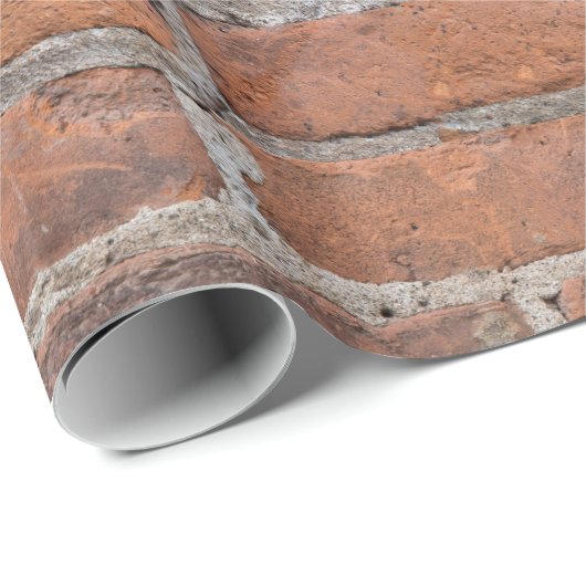 Aged Red Brick Wall Cadeaupapier (Rol Hoek)