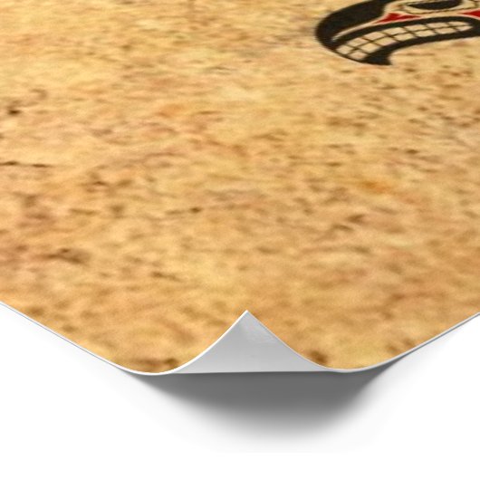 Aged Red en Black Haida Spirit Killer Whale Poster (Hoek)