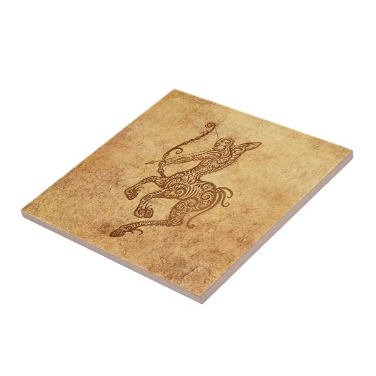  Aged Sagittarius Zodiac Tegeltje (Zijkant)