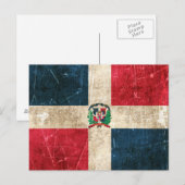 Aged Scratched Flag van de Dominicaanse Republiek Briefkaart (Voorkant / Achterkant)