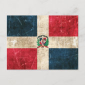  Aged Scratched Flag van de Dominicaanse Republiek Briefkaart (Voorkant)