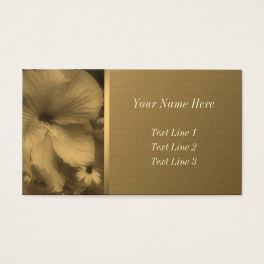 Aged Sepia Hibiscus Flower Visitekaartjes (Voorkant)