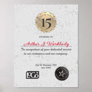 Aged stone goudstak certificaat ter nagedachtenis poster