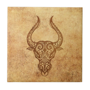 Aged Taurus Zodiac Tegeltje