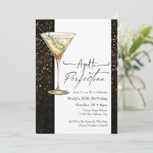 Aged to Perfection 30th Verjaardag uitnodiging (Staand voorkant)