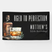 Aged To Perfection Birthday Party Spandoek (Horizontaal)