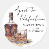 Aged To Perfection Birthday Ronde Sticker (Voorkant)