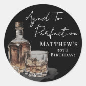 Aged To Perfection Birthday Ronde Sticker (Voorkant)