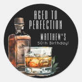 Aged To Perfection Birthday Ronde Sticker (Voorkant)
