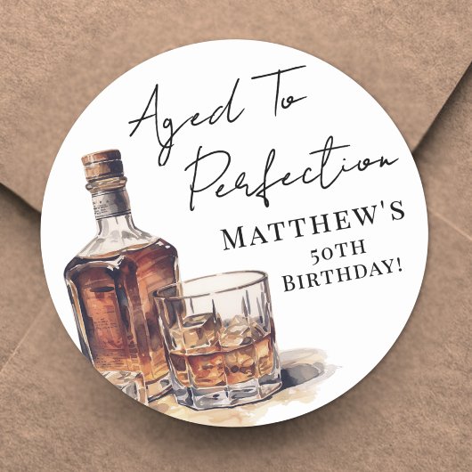 Aged To Perfection Birthday Ronde Sticker