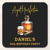 Aged to Perfection Cigar Whiskey 60th Birthday Kartonnen Onderzetters (Voorkant)