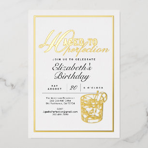 Aged to Perfection Cocktail 40e verpartij  Folie Uitnodiging