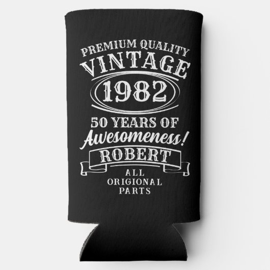 Aged to Perfection Custom Verjaardagsbier Seltzer Blikjeskoeler (Achterkant)