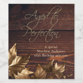 Aged to Perfection Donker Hout Verjaardag Wijn Lab Wijn Etiket (Enkel label)