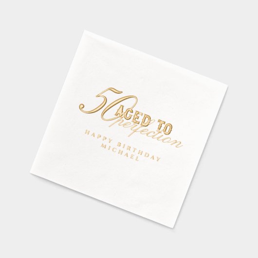 Aged to Perfection Elegant 50th Birthday Party Folie Servetten (Links)