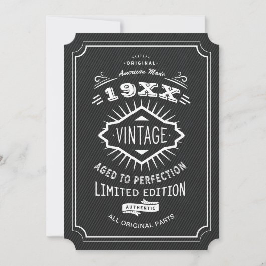 Aged to Perfection  Elegant Verjaardagsfeest Kaart (Voorkant)