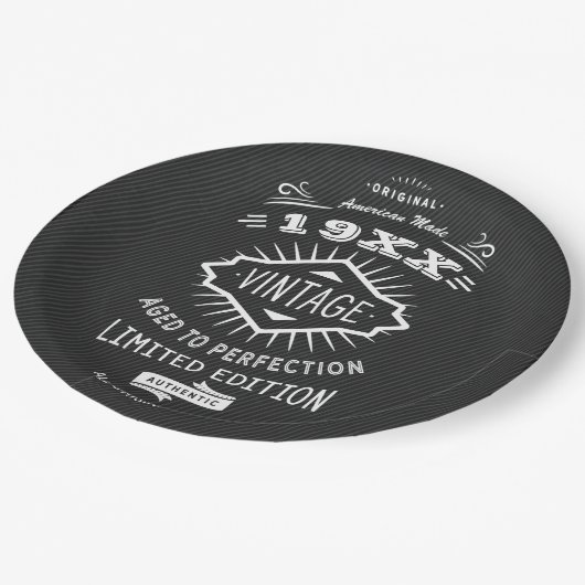 Aged to Perfection  Elegant Verjaardagsfeest Papieren Bordje (Gekanteld)