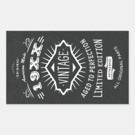 Aged to Perfection  Elegant Verjaardagsfeest Rechthoekige Sticker