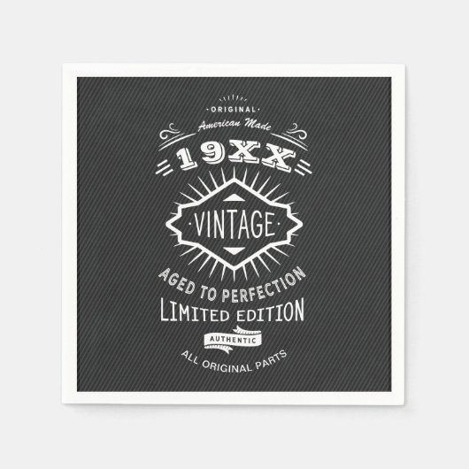 Aged to Perfection  Elegant Verjaardagsfeest Servet (Voorkant)