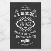 Aged to Perfection Elegant Verjaardagsfeest Wijn Etiket (Enkel label)