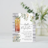 Aged to Perfection Floral 50th Birthday Uitnodigen (Staand voorkant)