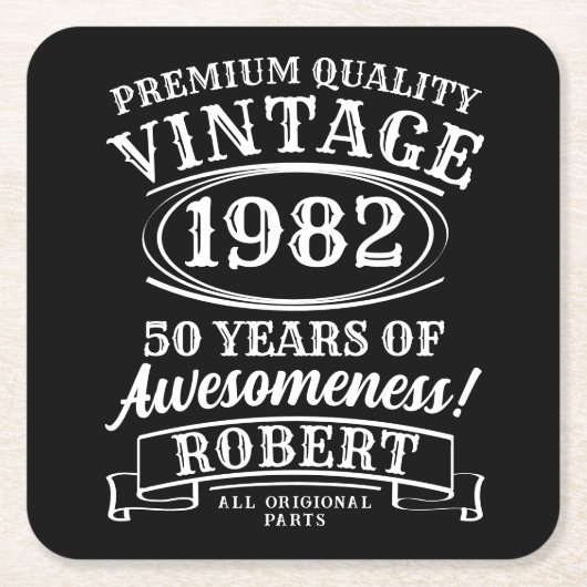 Aged to Perfection Gepersonaliseerde  Verjaardag Kartonnen Onderzetters (Voorkant)