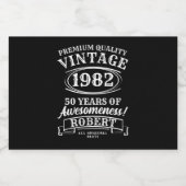 Aged to Perfection Gepersonaliseerde Verjaardag Likeurfles Etiket (Enkel label)