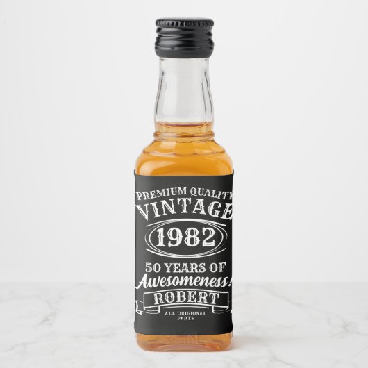 Aged to Perfection Gepersonaliseerde Verjaardag Likeurfles Etiket (Voorkant)