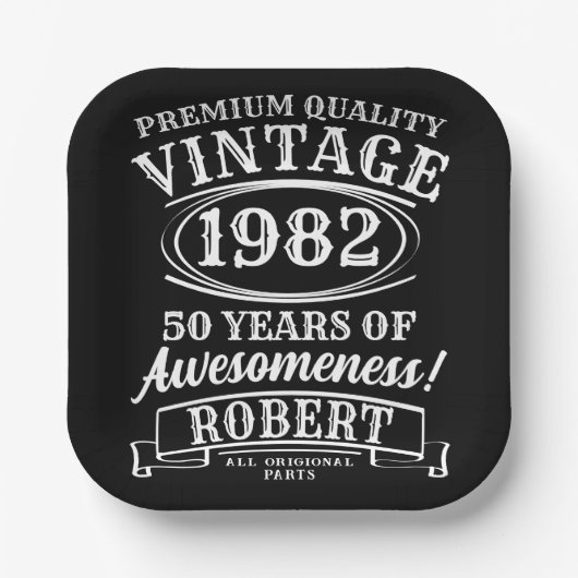 Aged to Perfection Gepersonaliseerde Verjaardag Papieren Bordje (Voorkant)